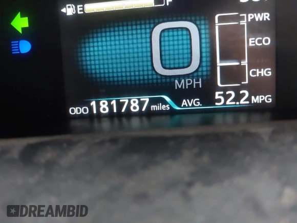 2018 Toyota Prius Two with VIN JTDKBRFU8J3059458, listed as a IAAI auction lot 41955459 with 181,787 mi miles and . Bid and sale history available at carsss.com. Image 15.