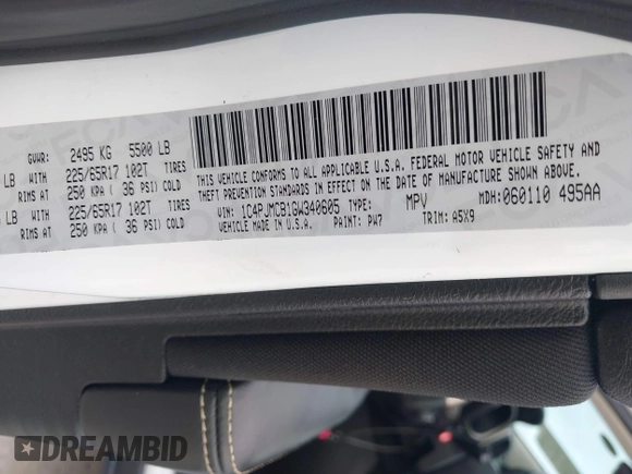 2016 Jeep Cherokee Latitude with VIN 1C4PJMCB1GW340605, listed as a IAAI auction lot 41523716 with 74,080 mi miles. Bid and sale history available at carsss.com. Image 9.