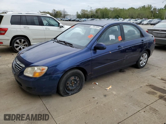 2007 Kia Spectra EX with VIN KNAFE121475440191, listed as a Copart auction lot 72622934 with 127,003 mi miles and Clean Title. Bid and sale history available at carsss.com. Image 1.