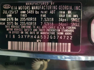 2018 Kia Sorento EX with VIN 5XYPH4A53JG374722, listed as a Copart auction lot 84090554 with 89,220 mi miles and Clean Title. Bid and sale history available at DreamBid. Image 13.