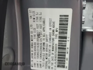 2007 Honda CR-V EX с VIN JHLRE48507C088026, выставлен на аукционе Copart как лот 55421415 с пробегом 276 249 миль миль и Списание • Salvage title. История ставок и продаж доступна на DreamBid. Изображение 14.