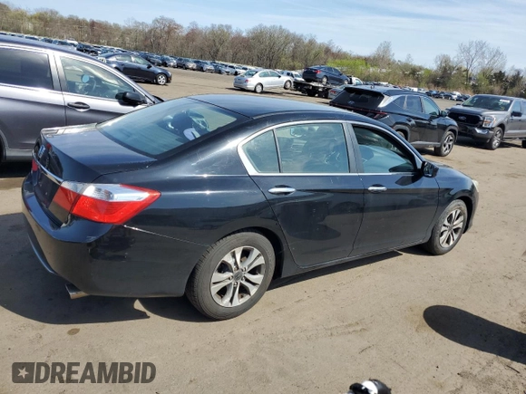 2014 Honda Accord Sedan LX with VIN 1HGCR2F34EA230045, listed as a Copart auction lot 54448135 with 180,656 mi miles and Salvage Title. Bid and sale history available at carsss.com. Image 3.