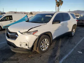2021 Chevrolet Traverse LS with VIN 1GNERFKWXMJ116023, listed as a Copart auction lot 89206575 with 64,344 mi miles and Salvage Title. Bid and sale history available at carsss.com. Image 1.