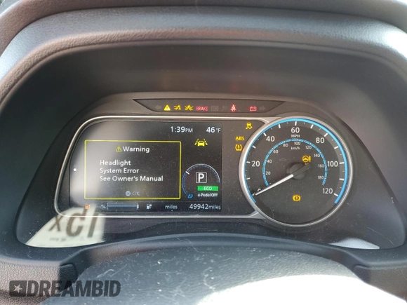 2020 Nissan LEAF SV Plus with VIN 1N4BZ1CP3LC307815, listed as a Copart auction lot 88302815 with 49,942 mi miles and Salvage Title. Bid and sale history available at DreamBid. Image 9.
