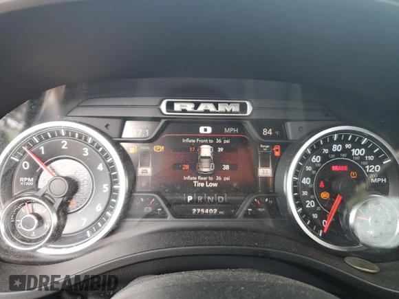 2020 Ram 1500 Big Horn with VIN 1C6SRFFT9LN211506, listed as a Copart auction lot 60098125 with 275,402 mi miles and Non repairable. Bid and sale history available at DreamBid. Image 9.