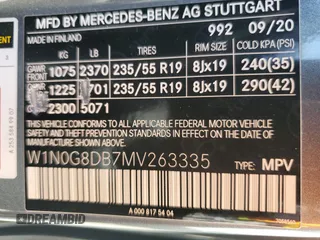 2021 Mercedes-Benz GLC 300 с VIN W1N0G8DB7MV263335, выставлен на аукционе Copart как лот 58155255 с пробегом 37 709 миль миль и Списание • Salvage title. История ставок и продаж доступна на DreamBid. Изображение 13.