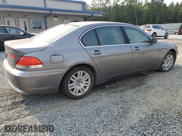 2002 BMW 7 Series 745Li with VIN WBAGN63492DR04469, listed as a Copart auction lot 59688915 with Not provided miles and Clean title. Bid and sale history available at DreamBid. Image 3.