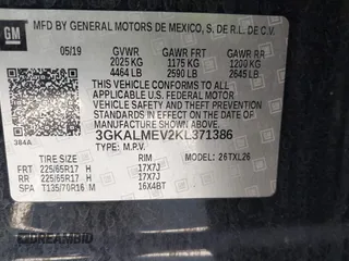 2019 GMC Terrain SLE with VIN 3GKALMEV2KL371386, listed as a IAAI auction lot 42688858 with 97,849 mi miles and . Bid and sale history available at DreamBid. Image 9.