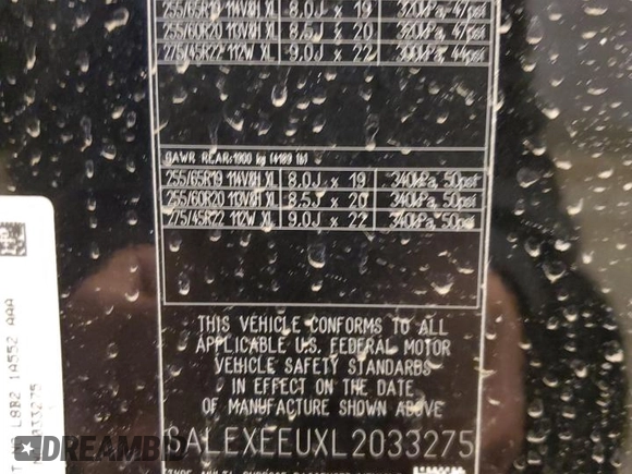 2020 Land Rover Defender X z VIN SALEXEEUXL2033275, wystawiony jako Copart lot #88715025 z przebiegiem 62 345 mil mil oraz Szkoda całkowita • Salvage title. Historia ofert i sprzedaży dostępna na DreamBid. Obrazek 13.