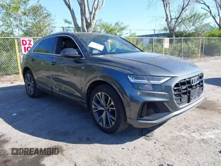 2021 Audi Q8 Premium Plus with VIN WA1EVAF15MD035056, listed as a IAAI auction lot 41534412 with 65,579 mi miles. Bid and sale history available at carsss.com. Image 1.