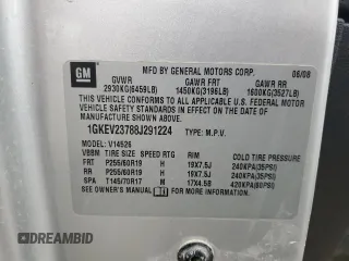 2008 GMC Acadia SLT1 with VIN 1GKEV23788J291224, listed as a Copart auction lot 81966044 with 193,340 mi miles and Non Repairable. Bid and sale history available at DreamBid. Image 13.