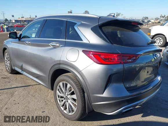 2024 Infiniti QX50 Luxe with VIN 3PCAJ5BAXRF104014, listed as a IAAI auction lot 41647475 with 7,771 mi miles and . Bid and sale history available at DreamBid. Image 3.
