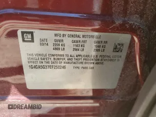 2014 Buick LaCrosse with VIN 1G4GA5G37EF250246, listed as a Copart auction lot 48955915 with 124,107 mi miles and Salvage Title. Bid and sale history available at carsss.com. Image 12.