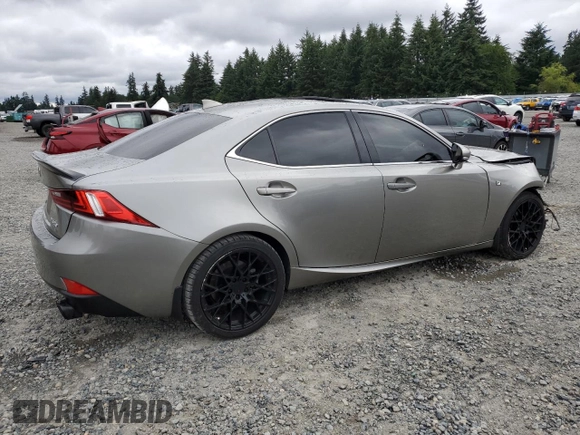 2015 Lexus IS 250 with VIN JTHCF1D24F5022185, listed as a Copart auction lot 62381605 with 92,080 mi miles and Salvage title. Bid and sale history available at DreamBid. Image 3.