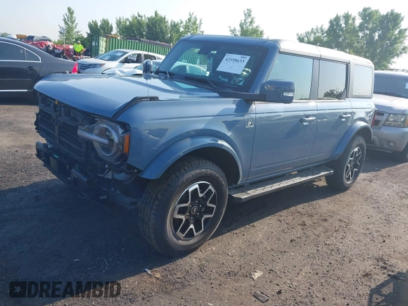 2024 Ford Bronco Outer Banks z VIN 1FMDE8BH3RLB41205, wystawiony jako IAAI lot #42558633 z przebiegiem 1 457 mil mil oraz . Historia ofert i sprzedaży dostępna na DreamBid. Obrazek 20.