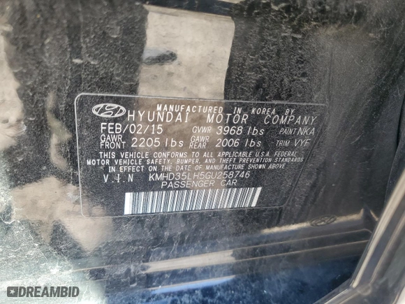 2016 Hyundai Elantra GT with VIN KMHD35LH5GU258746, listed as a Copart auction lot 49253605 with NaN miles and Clean Title. Bid and sale history available at carsss.com. Image 12.