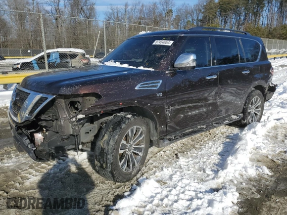 2020 Nissan Armada SL with VIN JN8AY2NCXL9619950, listed as a Copart auction lot 87454064 with 112,086 mi miles and Salvage Title. Bid and sale history available at carsss.com. Image 1.