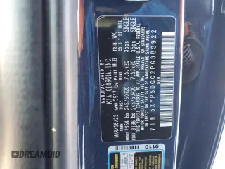 2023 Kia Telluride SX Prestige X-Line с VIN 5XYP5DGC2PG383922, выставлен на аукционе Copart как лот 88878745 с пробегом 19 320 миль миль и Списание • Salvage title. История ставок и продаж доступна на DreamBid. Изображение 14.