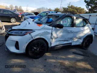 2021 Nissan Kicks SR with VIN 3N1CP5DV7ML499905, listed as a Copart auction lot 47287795 with 59,701 mi miles and Salvage Title. Bid and sale history available at carsss.com. Image 1.