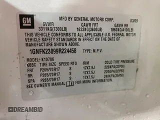 2009 Chevrolet Tahoe 2LT z VIN 1GNFK23099R224458, wystawiony jako Copart lot #59935215 z przebiegiem 229 549 mil mil oraz Szkoda całkowita • Salvage title. Historia ofert i sprzedaży dostępna na DreamBid. Obrazek 14.