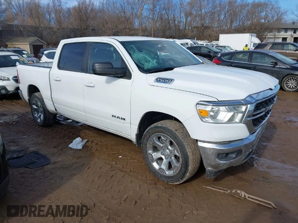 2022 Ram 1500 Big Horn with VIN 1C6RRFFG2NN376334, listed as a IAAI auction lot 41661888 with 54,679 mi miles. Bid and sale history available at carsss.com. Image 1.