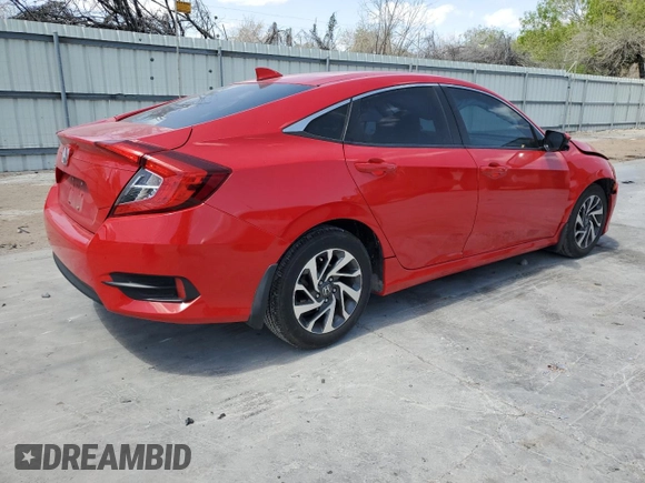 2018 Honda Civic Sedan EX with VIN 2HGFC2F71JH580343, listed as a Copart auction lot 49992275 with 66,103 mi miles and Salvage Title. Bid and sale history available at carsss.com. Image 3.