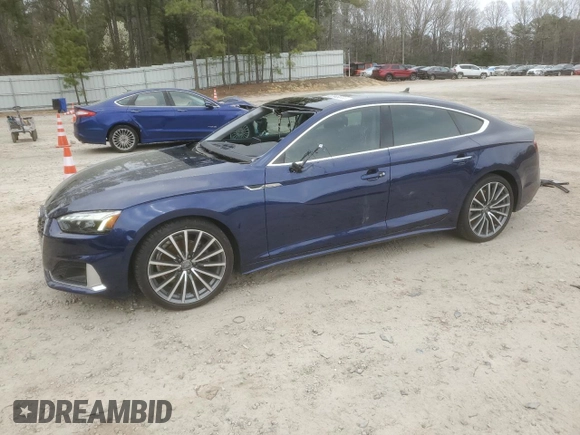 2021 Audi A5 Sportback Premium Plus with VIN WAUCBCF52MA015186, listed as a Copart auction lot 41383044 with 26,020 mi miles. Bid and sale history available at carsss.com. Image 1.