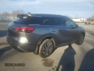 2024 Infiniti QX60 Pure with VIN 5N1DL1ESXRC342409, listed as a Copart auction lot 86615684 with 12,602 mi miles and Salvage title. Bid and sale history available at DreamBid. Image 3.