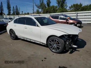2019 BMW 3 Series 330i with VIN 3MW5R1J59K8B02494, listed as a Copart auction lot 43181165 with 55,183 mi miles and Salvage Title. Bid and sale history available at carsss.com. Image 4.