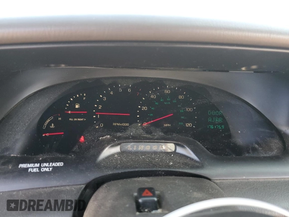 1995 Lincoln Continental with VIN 1LNLM97V8SY681113, listed as a Copart auction lot 73695134 with 176,175 mi miles and Salvage Title. Bid and sale history available at carsss.com. Image 9.