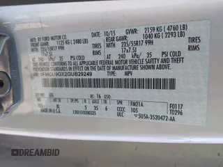 2016 Ford Escape SE with VIN 1FMCU9GX2GUB29249, listed as a IAAI auction lot 41545211 with 97,631 mi miles. Bid and sale history available at carsss.com. Image 9.