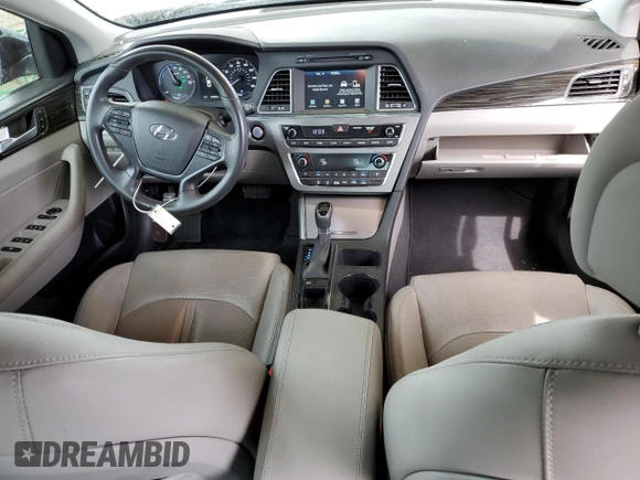 2017 Hyundai Sonata Limited with VIN KMHE34L3XHA075915, listed as a Copart auction lot 42370454 with 57,669 mi miles and . Bid and sale history available at DreamBid. Image 8.