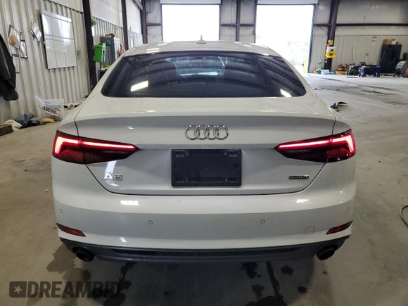 2019 Audi A5 Sportback Premium Plus with VIN WAUENCF50KA085959, listed as a Copart auction lot 49964385 with 84,310 mi miles and Salvage Title. Bid and sale history available at carsss.com. Image 6.