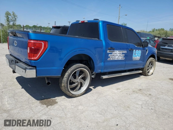2021 Ford F-150 XL with VIN 1FTFW1E50MFA32128, listed as a Copart auction lot 56423385 with 88,965 mi miles and Salvage title. Bid and sale history available at DreamBid. Image 3.