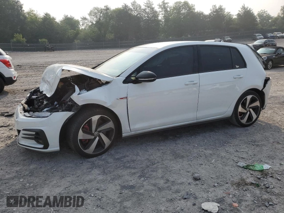 2021 Volkswagen Golf GTI S with VIN 3VW6T7AU1MM002268, listed as a Copart auction lot 60218743 with 32,837 mi miles. Bid and sale history available at carsss.com. Image 1.