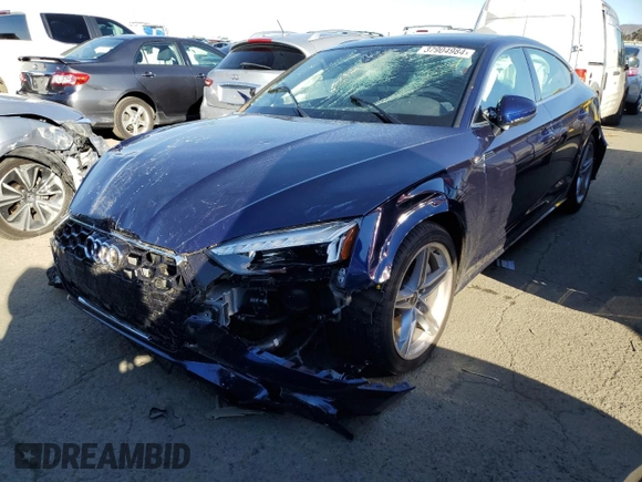 2022 Audi A5 Sportback S line Premium Plus with VIN WAUFACF53NA012637, listed as a Copart auction lot 37904984 with 10,227 mi miles. Bid and sale history available at carsss.com. Image 1.