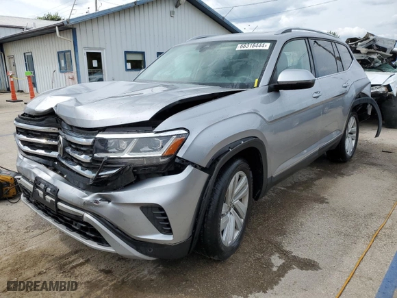 2021 Volkswagen Atlas 3.6L V6 SEL with VIN 1V2BR2CA8MC563864, listed as a Copart auction lot 68318444 with 78,677 mi miles and Salvage Title. Bid and sale history available at carsss.com. Image 1.