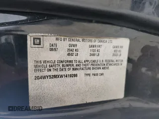 1998 Buick Century Limited with VIN 2G4WY52MXW1419286, listed as a Copart auction lot 86362604 with 141,771 mi miles and Salvage Title. Bid and sale history available at carsss.com. Image 12.