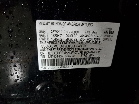 2020 Acura MDX w/Technology/A-Spec Pkg with VIN 5J8YD4H0XLL025351, listed as a Copart auction lot 48873715 with 105,748 mi miles and Salvage Title. Bid and sale history available at carsss.com. Image 15.