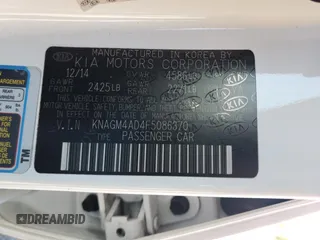 2015 Kia Optima Hybrid with VIN KNAGM4AD4F5086370, listed as a Copart auction lot 68453034 with 143,279 mi miles and Salvage Title. Bid and sale history available at carsss.com. Image 12.
