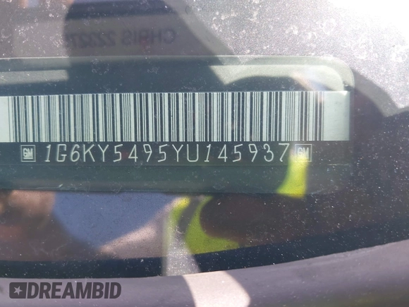 2000 Cadillac Seville Touring STS z VIN 1G6KY5495YU145937, wystawiony jako IAAI lot #42330143 z przebiegiem 217 894 mil mil oraz . Historia ofert i sprzedaży dostępna na DreamBid. Obrazek 9.
