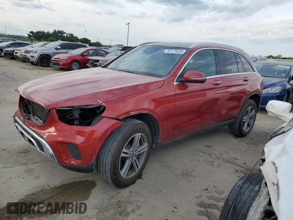 2020 Mercedes-Benz GLC 300 z VIN W1N0G8EBXLF837899, wystawiony jako Copart lot #52179435 z przebiegiem 47 556 mil mil oraz Szkoda całkowita • Salvage title. Historia ofert i sprzedaży dostępna na DreamBid. Obrazek 1.
