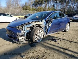 2018 Tesla Model 3 Long Range Battery with VIN 5YJ3E1EB6JF117440, listed as a Copart auction lot 42785235 with 105,459 mi miles and Salvage Title. Bid and sale history available at DreamBid. Image 1.