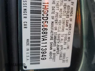 1997 Honda Accord EX with VIN 1HGCD5668VA113949, listed as a Copart auction lot 72819714 with 250,206 mi miles and Salvage Title. Bid and sale history available at DreamBid. Image 12.