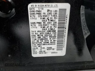 2018 Nissan Rogue SV with VIN JN8AT2MV9JW349335, listed as a Copart auction lot 52323385 with 74,461 mi miles and Salvage Title. Bid and sale history available at carsss.com. Image 13.
