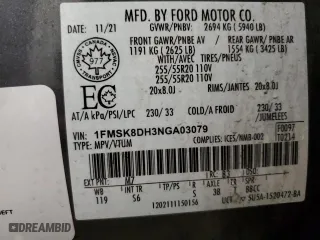 2022 Ford Explorer XLT with VIN 1FMSK8DH3NGA03079, listed as a Copart auction lot 49457525 with 39,990 mi miles and Salvage Title. Bid and sale history available at carsss.com. Image 13.