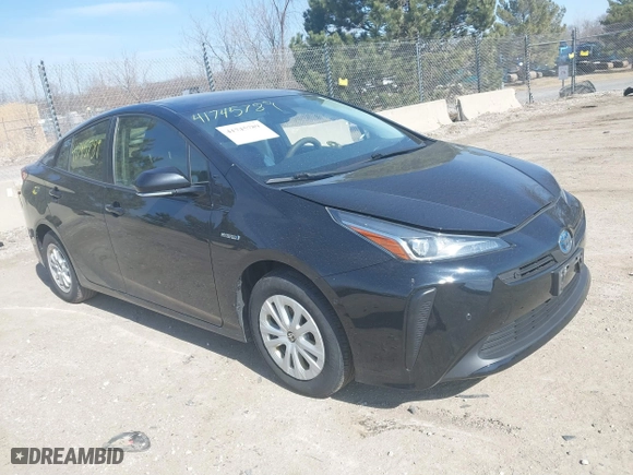 2019 Toyota Prius L Eco with VIN JTDKARFU1K3092063, listed as a IAAI auction lot 41745789 with 169,882 mi miles. Bid and sale history available at carsss.com. Image 1.