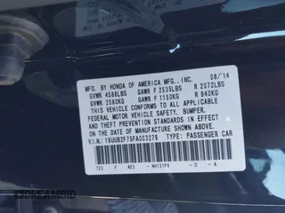 2015 Acura TLX V6 Advance with VIN 19UUB2F75FA003279, listed as a IAAI auction lot 41748861 with 80,103 mi miles. Bid and sale history available at carsss.com. Image 9.