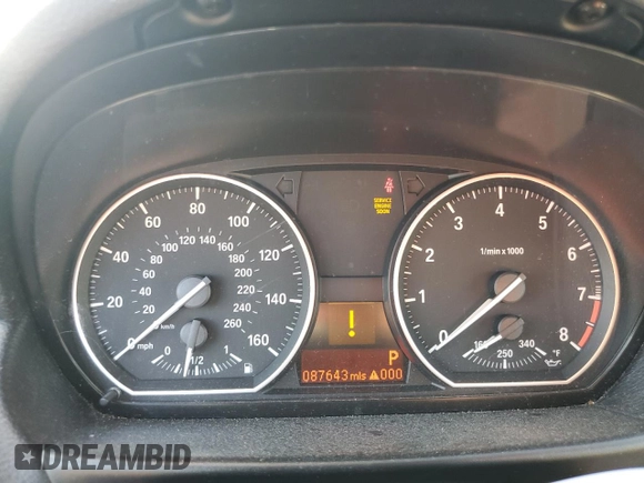 2012 BMW 1 Series 135i with VIN WBAUN7C55CVM26175, listed as a Copart auction lot 43358345 with 87,643 mi miles and Salvage title. Bid and sale history available at DreamBid. Image 9.