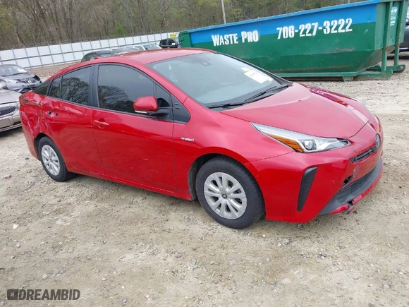 2021 Toyota Prius L Eco with VIN JTDKAMFU6M3134586, listed as a IAAI auction lot 41909538 with 55,355 mi miles. Bid and sale history available at carsss.com. Image 1.